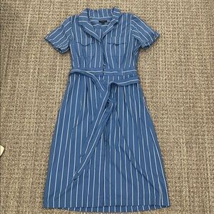 J. Crew Striped Belted Shirtdress